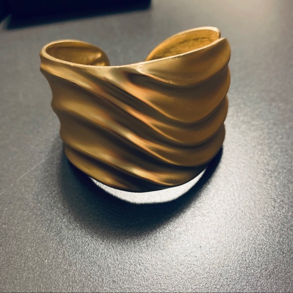 Satin Gold Cuff Bracelet | Kenneth Lane - Picture 7 of 10